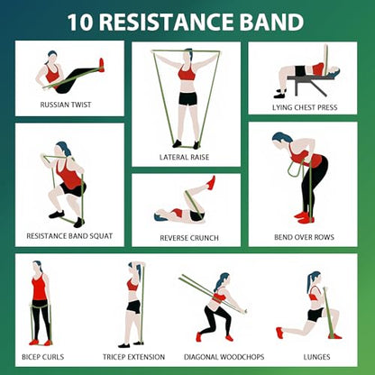 Resistance Bands for Pull Up Assist, Stretch Bands & Exercise Workout Set - color: 5-85LBS GREEN
