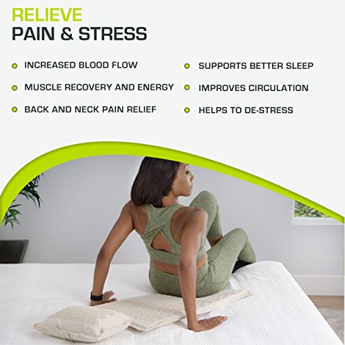 ProsourceFit Ki Acupressure Mat and Pillow Set with 100% Natural Linen for Back/Neck Pain Relief and Muscle Relaxation - color: Sand Dunes