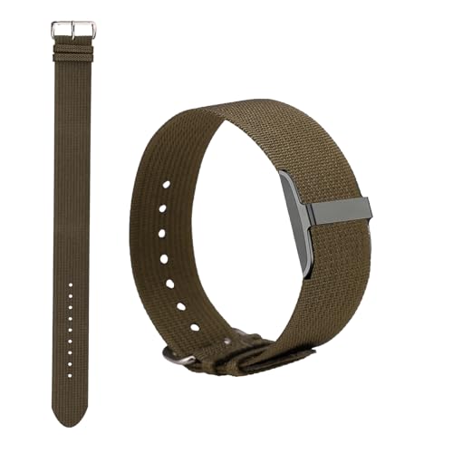 Replacement Nylon Loop for Hume Band, Soft Breathable Woven Wristband with Adjustable Metal Buckle for Hume Health Band Fitness Tracker All-Day Comfort Wear - color: green
