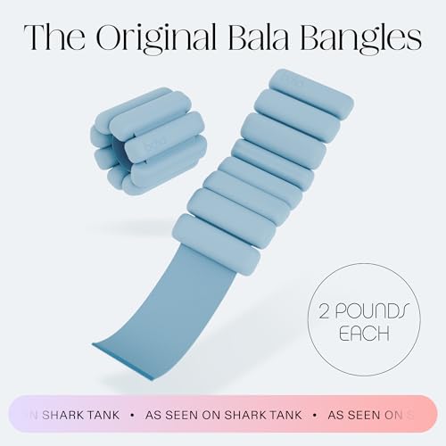 Bala Bangles Wrist & Ankle Weights for Women & Men, Home Gym Equipment | Adjustable Weighted Bands for Arm & Legs Workouts - Pilates, Yoga, Walking, Barre, & Strength Training Exercise - color: Sea, size: 2 LB