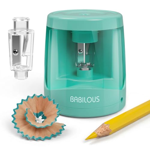 Automatic Pencil Sharpener for Kids/School, USB Battery Electric Sharpener | Automatic sharpener for kids, USB & battery power,Palm-sized for kid, Portable design for classroom / office, Blue-Green - color: Blue