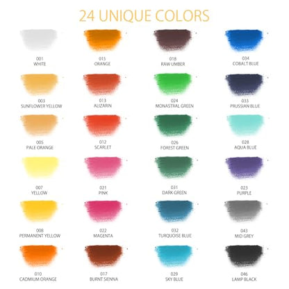 Artecho 24pcs Soft Pastels, Square Chalk | Drawing, Blending, Layering, Shading - style: 24 colors long