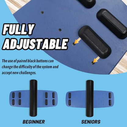Balance Borad Sports Trainer-with Adjustable Stopper- Stability Board for Physical Therapy,Yoga,Surfing Training-Max Load 350lbs with Aiti- Slip Surface - color: Blue
