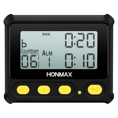 8200 Interval Timer and Stopwatch, Backlight, USB-C Charged, Clock - color: Black+yellow