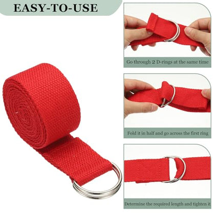 Yoga Strap for Stretching, Athletic Stretch Band with Adjustable Metal D Ring Buckle Yoga Bands - color: Black, size: 5.9ft