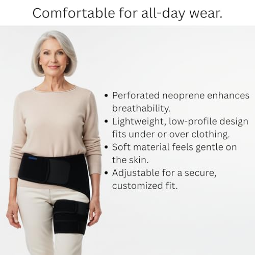 ROXOFIT Hip Brace for Sciatica Pain Relief, Thigh, Hamstring, Groin Pull - Compression Support Wrap Sleeve for Sciatic Nerve, SI Joint, Hip Bursitis, Pulled Muscles for Men, Women - size: Small, style: Right