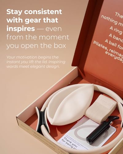 Pilates Kit | Pilates Equipment Set for Home Workouts | Accessories & Guide - color: Beige, style: Essential Kit - 3PC