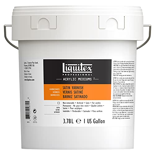 Liquitex Professional Satin Varnish, 3.78L (gallon/128-oz) | 100% Acrylic Polymer Varnish Satin Sheen, Protects & Resists Dirt Retention, Increases Brightness, Resists Discoloration - color: Satin, style: 128-oz