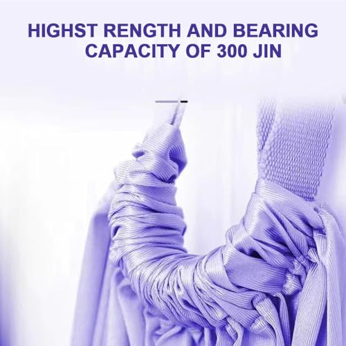 Aerial Yoga Rope for Door,Yoga Door Swing,Leg Stretcher Strap - color: purple.