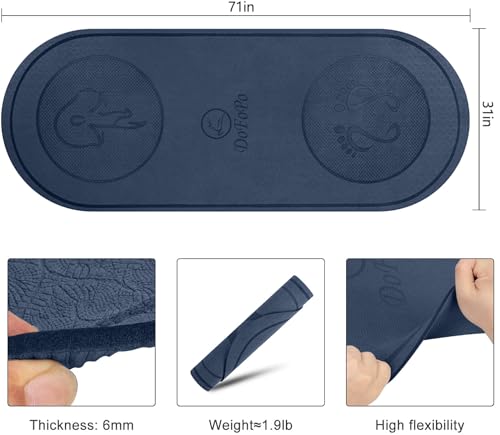 Jump Rope Mat 71"/63"x24" Larger Non-Slip Indoor Outdoor Exercise Fitness Mat, High-Density Workout Shock Absorption for Home Gym Flooring Concrete Jumping Rope - color: 71"x31"DarkBlue