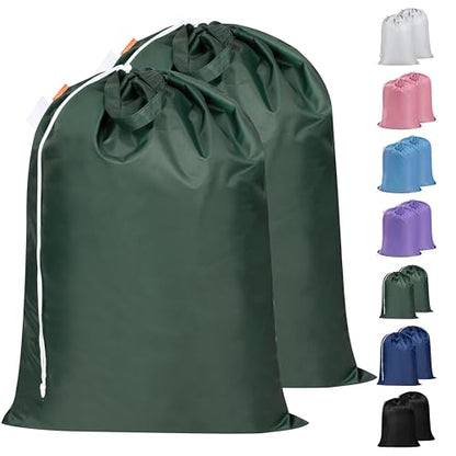Polecasa 2 Pack Extra Heavy Duty Laundry Bag with Handles, Green, 28x36" - color: Green, size: 28" x 36" | 2 Pack