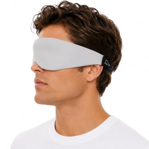 ALASKA BEAR Side Sleeper Sleep Mask, Patented, 100% Blackout, Pale Grey - color: A2 Pale Gray