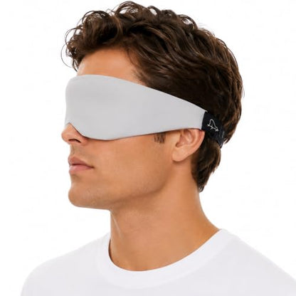 ALASKA BEAR Side Sleeper Sleep Mask, Patented, 100% Blackout, Pale Grey - color: A2 Pale Gray