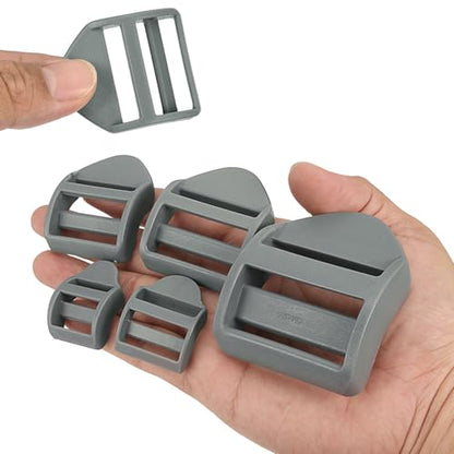 uxcell Plastic Ladder Slider Adjustable Buckles | Tension Lock Tri-Glides for Belt Backpack Straps Part Replacement - color: Gray, size: 1-1/4"