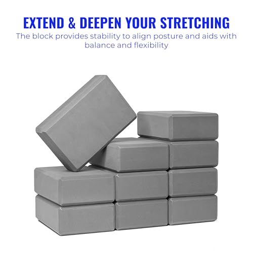 3in Foam Bulk Yoga Blocks, 10 Pack - color: Cool Gray