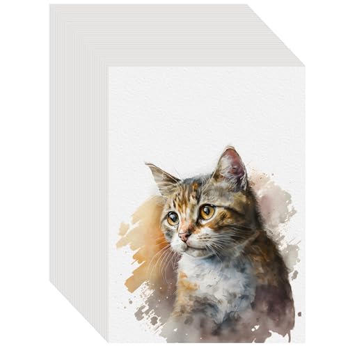 150PCS 5x7 Watercolor Paper Bulk, 140lb/300g Cold Press Thick Water Color Paper Pad for Child Adult, White Art Paper for Drawing Painting Markers Gouache, Textured Cotton Paper Sheets - color: White-150pcs, size: 5x7