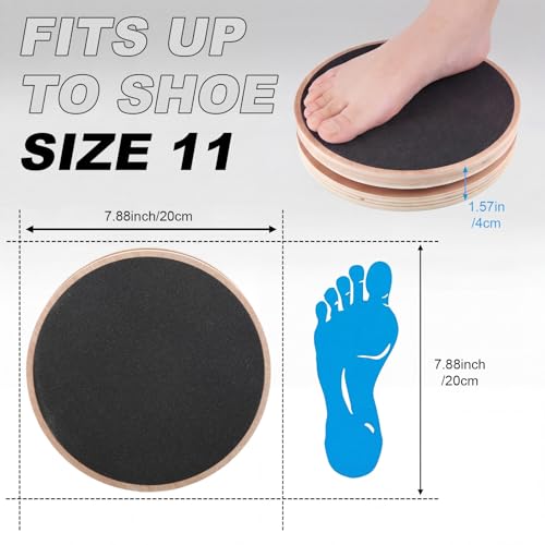 Wooden Figure Skating Spinner Board, 8 Inch Non Slip Ice Skate Pirouette Turning Board for Off Ice Spin Practice, Ballet, Gymnast, Cheerleader Balance Training Spin Disc