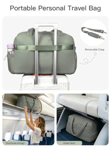 Gitus Travel Duffle Bag for Women Puffer Weekender Bags Carry on Gym Bag - color: Green