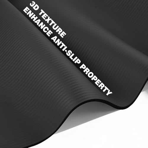 KEEP Extra Thick NBR Yoga Mat - color: Black, size: 72”x24”x10mm