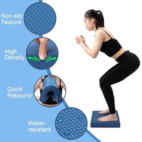 strongtek 360° balance board & blue foam pad – core stability & rehab training set