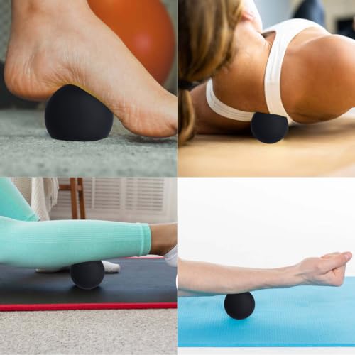 3 PCS Foot Hand Deep Tissue Massage Ball for Trigger Point Therapy - color: (1.2"+2"+2.5") Black