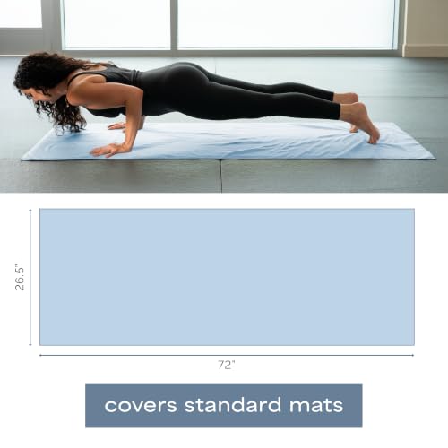S&T INC. Aura Microfiber Yoga Mat Towel, 26.5" x 72", Blue | Soft and Absorbent, Quick-Dry for Gym, Pilates, and Hot Yoga, Compact for Gym Bag, Machine Washable - color: Blue