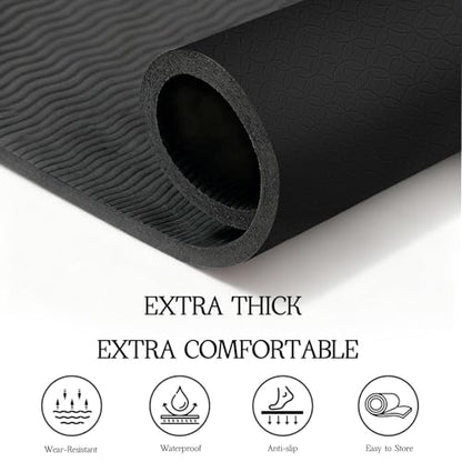 VTORY Extra Large Yoga Mat 6'x 4' - (6mm /8mm/12mm) - size: 6' x 4' x 1/3 in