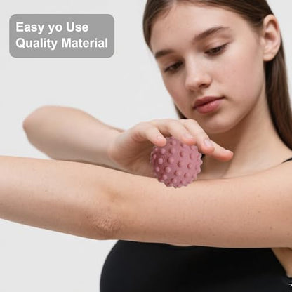 3PCS Firm Massage Lacrosse Balls for Myofascial Release, Muscle Knots, Trigger Point Therapy, Yoga Deep Tissue Massage, Pain Relieve from Plantar Fasciitis, Muscle Soreness Massager Ball - color: 3 Style Massage Ball Multicolor