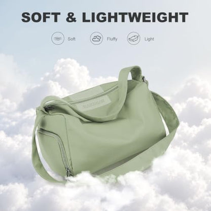 Womens Mini Gym Bag with Shoe Compartment 20L, Olive Green - color: Olive Green