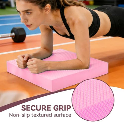 Large Thick Balance Pad Non-Slip Stability Trainer Yoga & Pilates - color: Pink