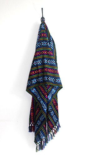 Del Mex Mexican Rebozo Shawl Blanket Doula - color: Black, size: Regular (6 ft x 2.5 ft)