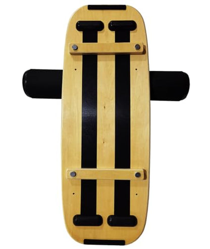 Balance Board Surf Trainer with Adjustable Stoppers - 2 Different Distance Options Balance Board for Surfing, Snowboarding, Skiing, Skateboarding, 300lbs Capacity - color: multicolour