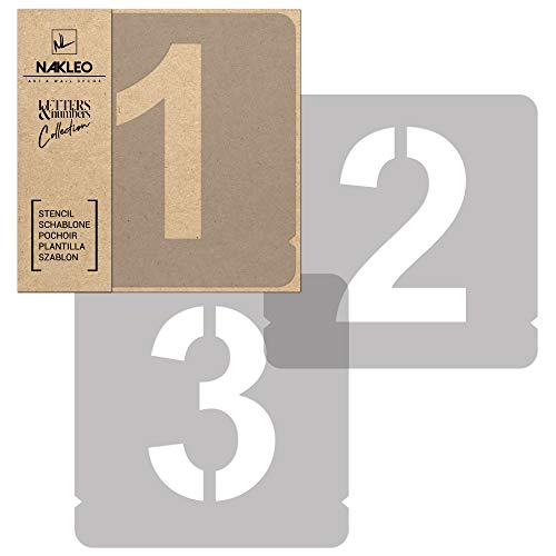 NAKLEO 12 Pcs Numbers and Symbols 2 Inch, Plastic Stencils for Crafts Reusable Modern Sans, 12 Sheets for Painting, Template Art, Wall, Wood, Fabric - color: Modern Sans, size: 2.0" x 2.0"
