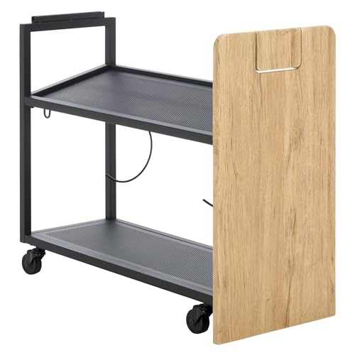 SEI Furniture - Sidekick Sport Equipment Rolling Rack - Transitional Design, Metal and Wood - Ideal for Bedroom, Living Room (HZ0123) - color: Oak