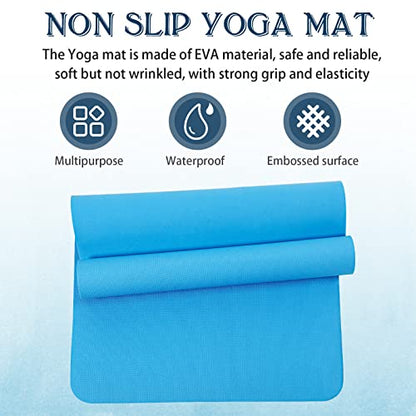 LEIFIDE 10 Pack Yoga Mat Bulk 68'' x 24'' x 4mm Thick Yoga Mat - color: Blue