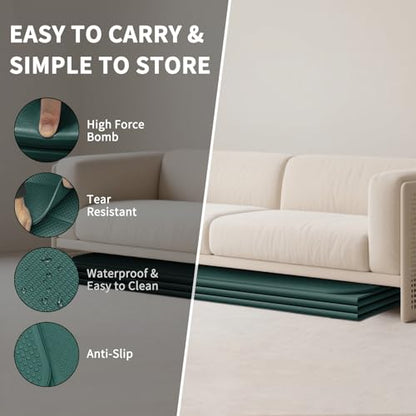 Foldable Yoga Mat Extra Large (74.0" x 47.2" x 0.4") | Double-Sided Non-Slip,Extra Wide Foldable Design,10mm Extra Thick ,Exercise Mat for Gym, Studio, Travel, Home Use - color: Deep Green