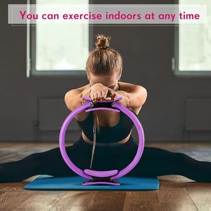 Syhood Pilates Ring 11. 81 Inch Pilates Circle Yoga Ring Magic Lightweight Flexible Workout Equipment for Fitness Physical Therapy Resistance Exercise Arms Legs - color: Purple