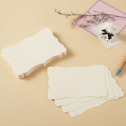 50 Pack Blank Kraft Greeting Cards, Cream, 5x7IN | Thick Cardstock Paper, For DIY Gift Cards, Menus, Baby Shower Invitations, Wedding Invitations - color: Cream, size: 5x7IN