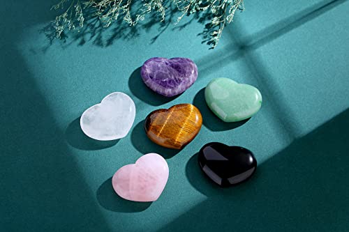 QINJIEJIE 1.8" Large Amethyst Stones Heart Healing Crystals Gemstone - color: Z - 1.8" Large - Amethyst Heart