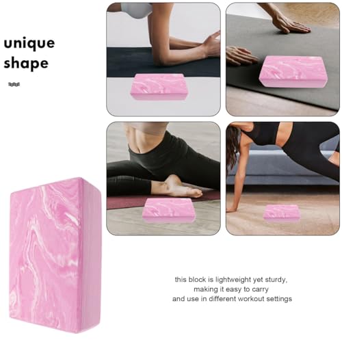 Pink High Density Yoga Block Foam Brick for Exercise and Dance Lightweight Yoga Equipment for Flexibility Balance and Workout Support 8.85X5.90X2.95In