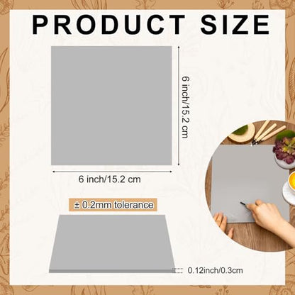Yeaqee 4 Pcs 6 x 6 Inch Linoleum Blocks for Printmaking, Gray - color: Gray, size: 6 x 6 Inch