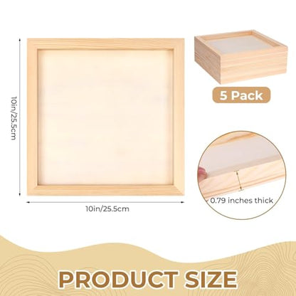 FSWCCK 5 Pack 10 x 10 inch Wood Panel Boards, Unfinished Wood Canvas Panels for Crafts, Painting Canvas, DIY Art Projects, Pouring, Arts Use with Oils, Acrylics - size: 10"X 10" 5 Pack