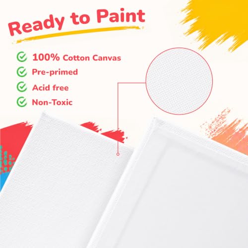 100 Pack 9x12 Inch Canvas Boards for Painting, Canvas Panels, 100% Cotton | White Blank Canvas Boards for Painting, Art Supplies Paint for Acrylics Oil Watercolor Tempera Paints - size: 9"x12"- 100pcs