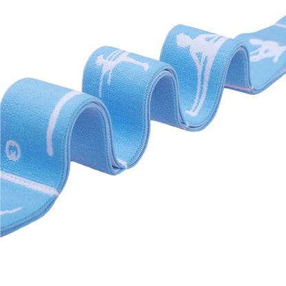 12 Loop Resistance Stretch Band, Numbered Flexibility Strap for Exercise, Physical Therapy, Yoga, Pilates, Dance, Gymnastics and Rehab Training, Adjustable Stretching for Splits, Ballet,Home Workouts - color: Blue