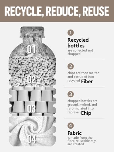 Fantasticlean Microfiber Cleaning Cloth Roll- 90 Sheets, 12" x 12" (Tan) - color: Tan, size: 90 pack