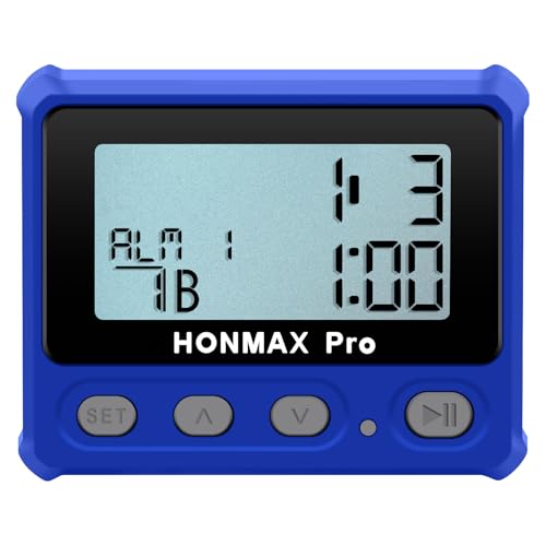8100 Professional Interval Timer and Stopwatch, Backlight, USB-C Charged, Clock (Blue) - color: Blue