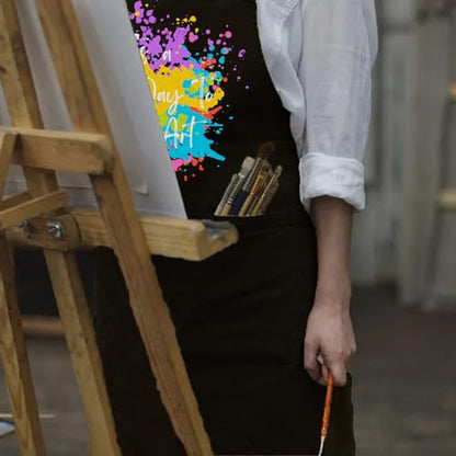 Aprons for Painting with Pockets, Adjustable Artist Smocks for Women Men, Gifts for Artists, Art Teachers, Painters