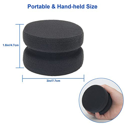 Paint Sponge Applicator 3Pcs, Boyistar Black Detail Painting Sponge | for Car Waxing, Wall Repairing, Kitchen Cleaning with Storage Mesh Bag (black) - color: Black