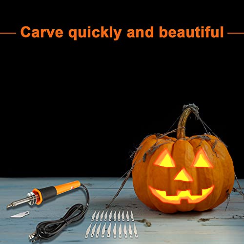 Honoson 30 Pcs Hot Knife Cutting Tool Kit for Carving Foam Cloth Stencil | 20 Blades, 3 Holders, 2 Pyrography Blades, Metal Stand, Hot Cutting Knife Set, Cuts Plastic Foam Cloth Stencil