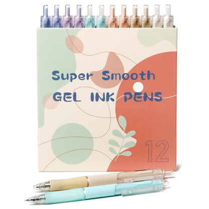 0.38 Ultra Fine Point Gel Pens,No Bleed & Smudge Black Ink,12 Counts | Ultra-Smooth 0.38mm Precision Tip,No-Smear for Note-Taking,Accounting Marking & Detailed,Replaceable Refills for Long-Lasting